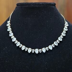 Anne Klein Pear-Shape Cubic Zirconia Statement Collar Necklace, 16"+ 3" extender